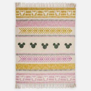 Disney Throw Blanket Homestead Mickey Mouse Throw Plaid Manta in Pink